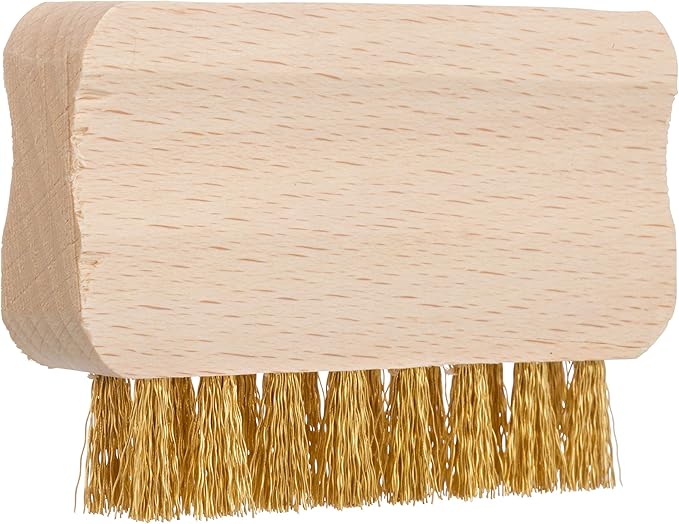 Redecker Suede Shoe Brush with Brass Bristles and Untreated Beechwood Handle, 2-3/4