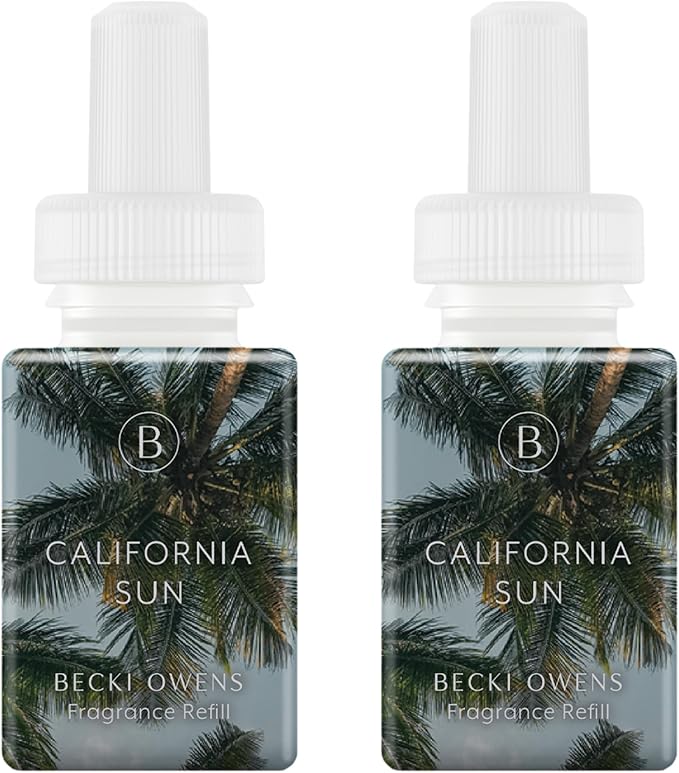 Pura & Becki Owens Home Scent Refill - Smart Home Air Diffuser - Up to 120-Hours of Luxury Fragrance per Refill - Spring & Summer Fragrance - 2 Pack, California Sun