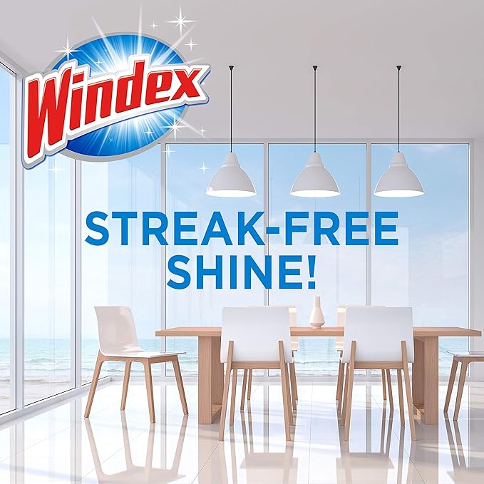 SC Johnson Windex Original Glass Cleaner, Fresh Scent, 32 oz Spray Bottle, 4/Carton (327171)