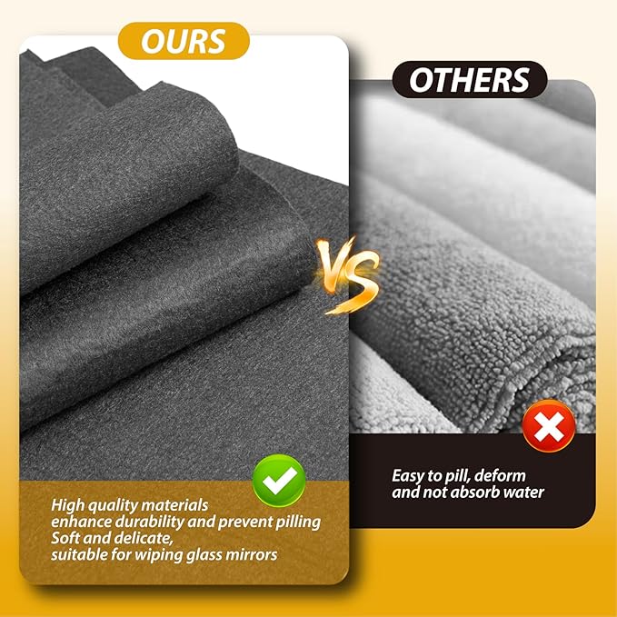 Thickened Magic Cleaning Cloth, 6Pcs Microfiber Cloth Reusable,Lint Free Cloth for Glass,Window, Mirror, Cars