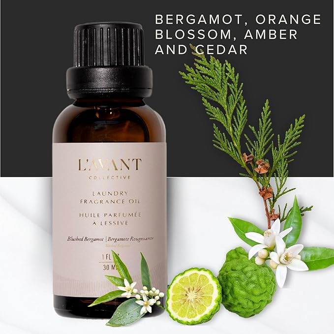 L’Avant Collective | Essential Oils for Laundry - Dryer Balls Scents, Scented Fragrance Essential Oil Drops | Blushed Bergamot Laundry Oil - Essential Oil Blend