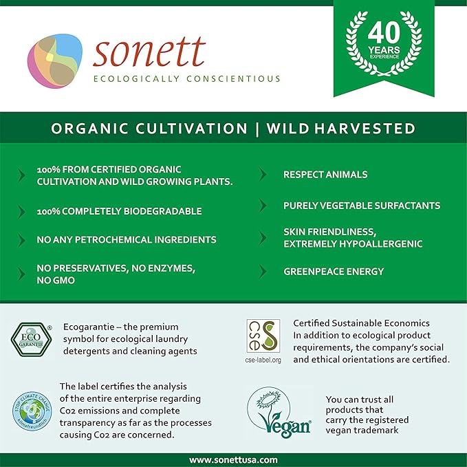 Sonett Organic Stain Removers Spray for clothes effective against fruit, Cocoa, Ballpoint, Grease stains for delicate textiles of Wool and Silk (6 Count)