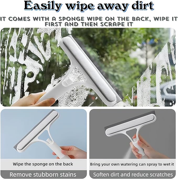 3 in 1 Window Cleaning Squeegee with Spra, 3 in 1 Spray Squeegee,3 in 1 Window Cleaning Scraper for Windows, Walls,Car Windshields, Bathrooms, Kitchens, All-Purpose Window Cleaner Tool