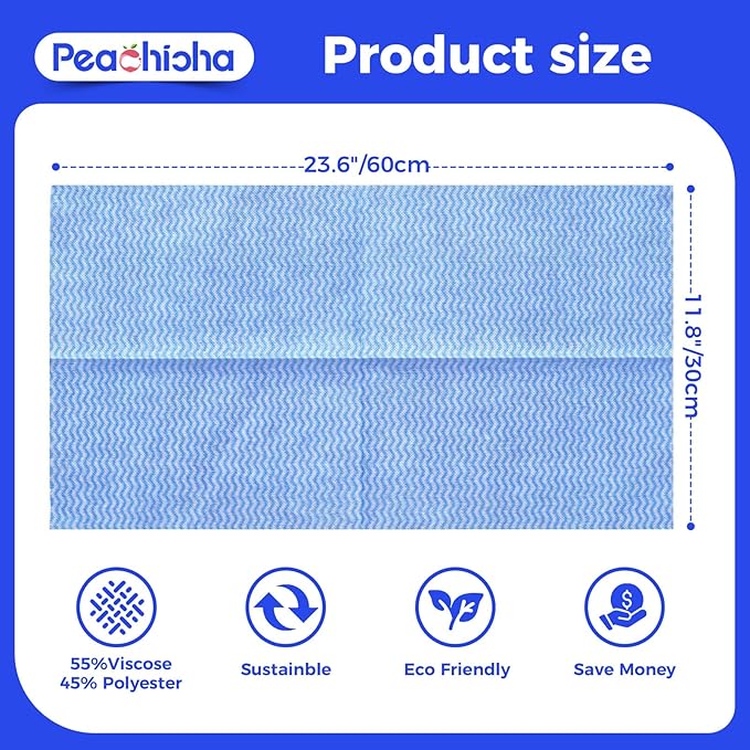 Reusable Cleaning Towels Handi Wipes Reusable Cloths Disposabel Dish Cloths Dish Towels Dry Handy Wipes Big Durable Absoebent 40 Count, Green