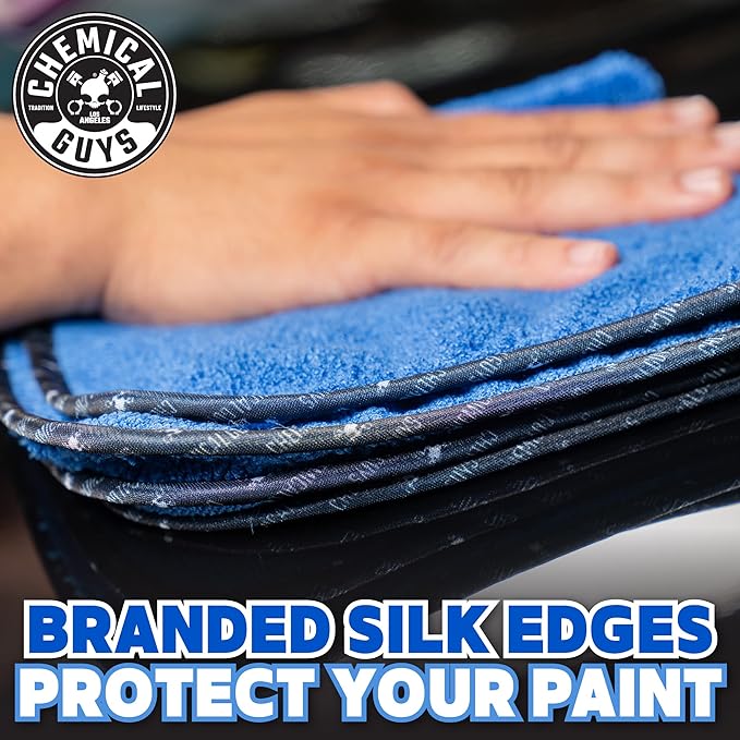 Chemical Guys MIC110012 Professional Grade Premium Microfiber Towels, Blue (16 Inch x 16 Inch) (Pack of 12) - Safe for Car Wash, Home Cleaning & Pet Drying Cloths