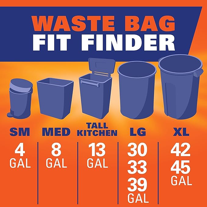 Hefty Ultra Strong Tall Kitchen Trash Bags, Cinnamon Pumpkin Spice Scent, 13 Gallon, 20 Count (Pack of 6)