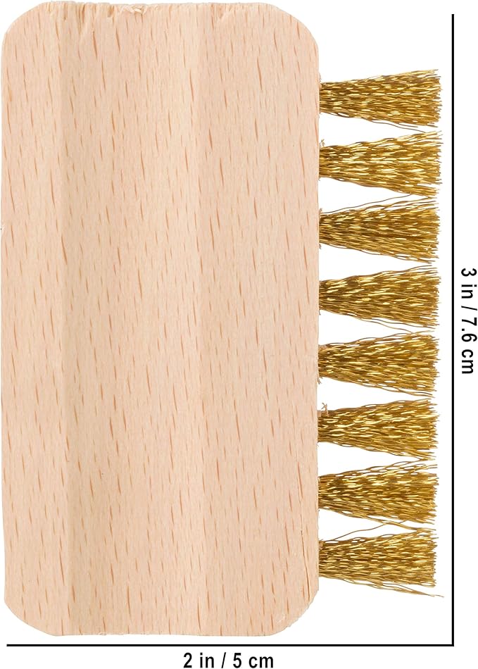 Redecker Suede Shoe Brush with Brass Bristles and Untreated Beechwood Handle, 2-3/4