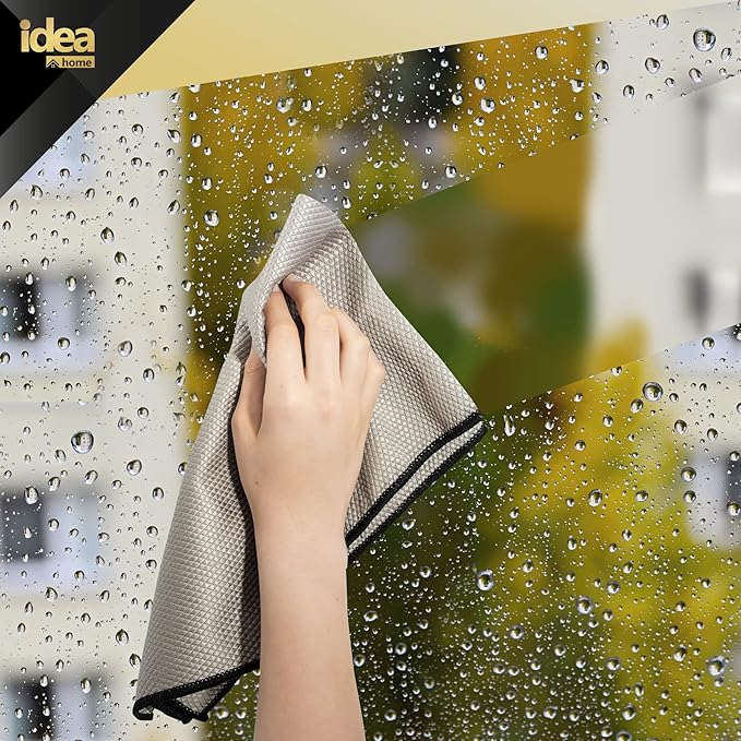 Idea Home Premium Microfiber Cleaning Cloth Ultra Absorbent Streak and Lint Free Fish Scale Large 16 x 24 Polishing Glass Drying Towel (2 Pack)