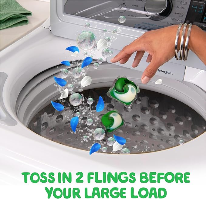 Gain flings Ultra Oxi Laundry Detergent Pacs 3-in-1 HE Compatible, Waterfall Delight Scent, 76 Count