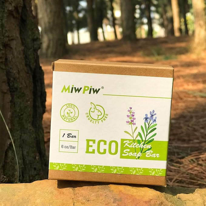 Vegan Dish Soap Bar Pack 2- Large 5 Ounce - Lather Clean Safe Ingredients- Plastic Free Palm Oil Free - Zero Waste Eco Friendly Kitchen Dishwashing Solid Soap