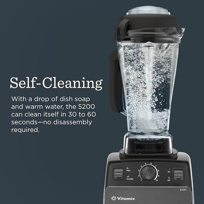 Vitamix 5200 Blender, Professional-Grade Blender for Smoothies, Soups, Ice Cream and More, Stainless-Steel Blades, Self-Cleaning Kitchen Appliance, 64 Oz Container, White