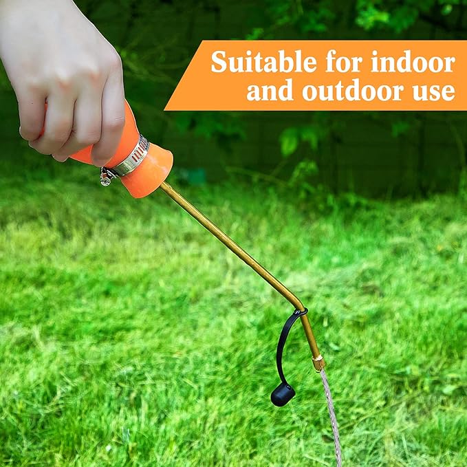 Boao Diatomaceous Earth Powder Duster Bulb Duster Sprayer 3.5 oz with Long Copper Garden Powder Applicator Dispenser for Organic Gardening Agricultural Supplies(Orange)