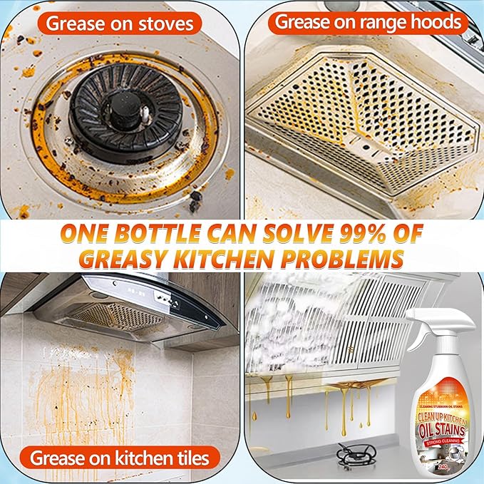 Heavy Duty Degreaser, 2025 New Upgrade Kitchen Cleaner, Multipurpose Oil Stain Remover, for Appliances Countertops Range Hoods