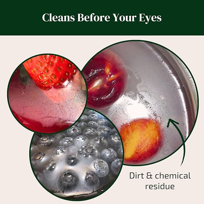 Fruit and Vegetable Wash Powder - Produce Cleaner - Removes Dirt & Residue - 4.2 oz