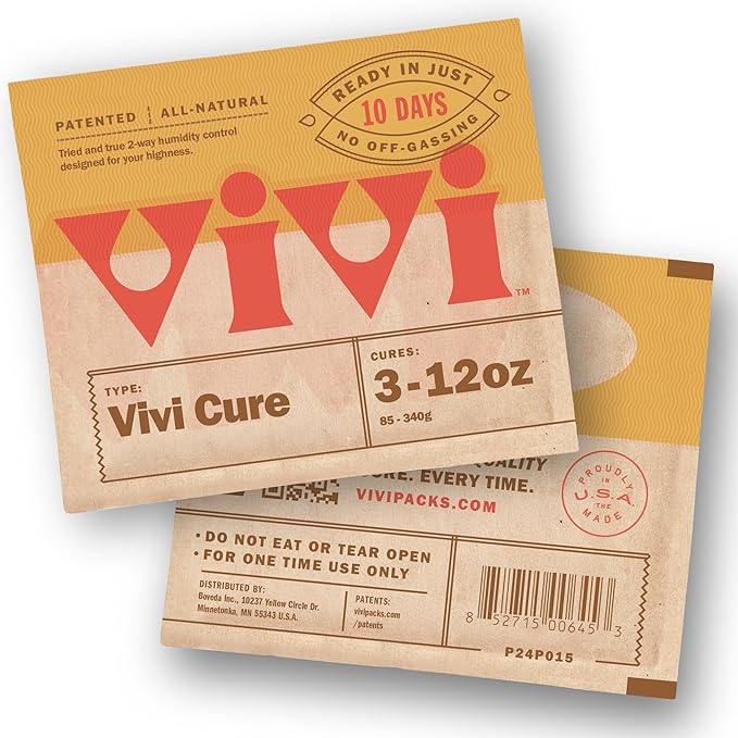 Vivi Humidity Control Packs for All Airtight Storage Containers, Ready in 10 Days, 4-Pack with Resealable Bag