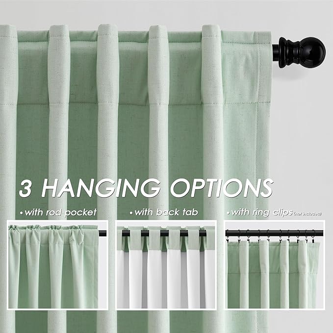 Full Black Out Aqua Green Window Curtains 84 Inches Long Back Tab Rod Pocket Thermal Insulated Noise Reducing Full Light Black Out 2 Panels Set for Living Room Elegant Modern Curtains Drapes 52x84