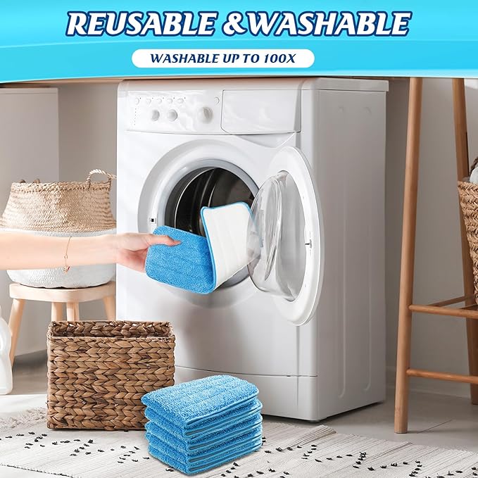 36 Pcs Microfiber Mop Pads Machine Washable Cleaning Flat Mop Head Replacement Reusable Household Pads for Hardwood and Hard Surface Floor Cleaning and Scrubbing