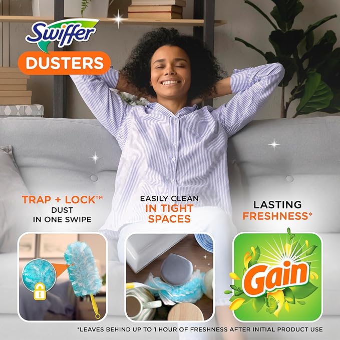 Dusters Multi-Surface Duster Refills for Cleaning, Gain Original Scent, 18 Count (Pack of 4)