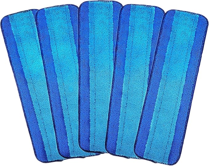 18" Microfiber Mop Replacement Pads for Dry/Wet Mop Floor Cleaning Pad Compatible with Bona Floor Care System (5 Pack)