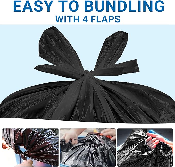 20 Gallon Heavy Duty Trash Bags (100 Count) 1.2 MIL THICK with Twist Ties Compatible with Rubbermaid Brute & Winco & Behren 20 Gallon Round Trash Can Extra Large Sturdy & Tear-Resistant