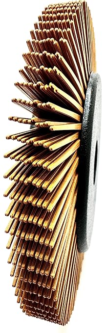 Radial Bristle Brush, 6 in x 1/2 in x 1 in 80 Grit (Yellow) with Adapter (Pack of 1)