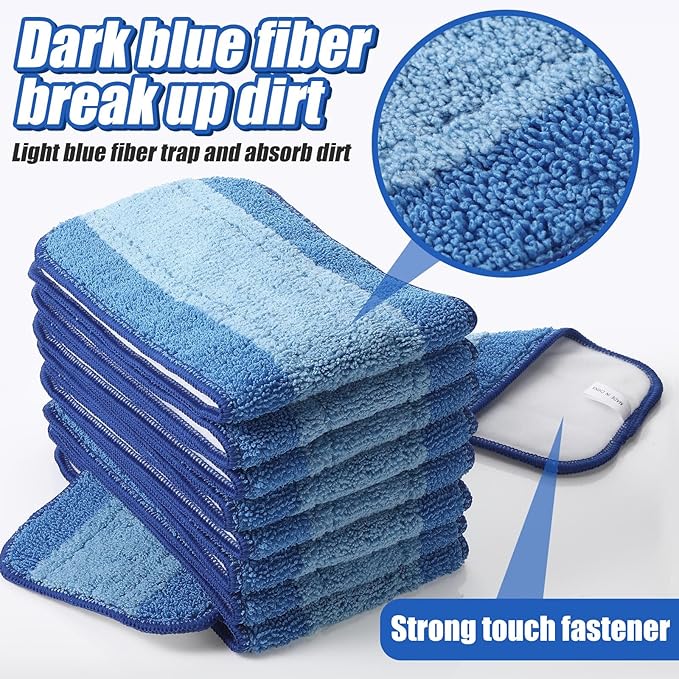 4 Pieces Microfiber Cleaning Pads Compatible with Bona Mop Reusable 18 Inch Replacement Cleaning Pads Washable Refills Replacement Heads for Floor Cleaning