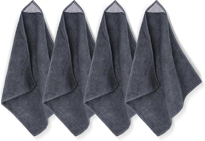 4 Pack Magnetic Microfiber Cleaning Cloth, Dry Erase Erasers Cleaner for Whiteboards, Blackboards, Chalkboards, Glassboards, Home, Office, School, Gray, 10'' x 9.25''