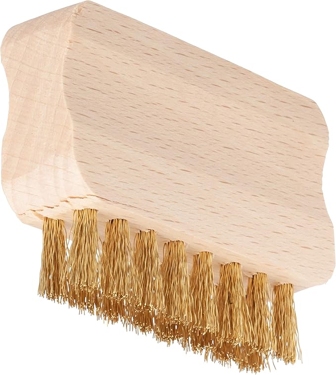Redecker Suede Shoe Brush with Brass Bristles and Untreated Beechwood Handle, 2-3/4