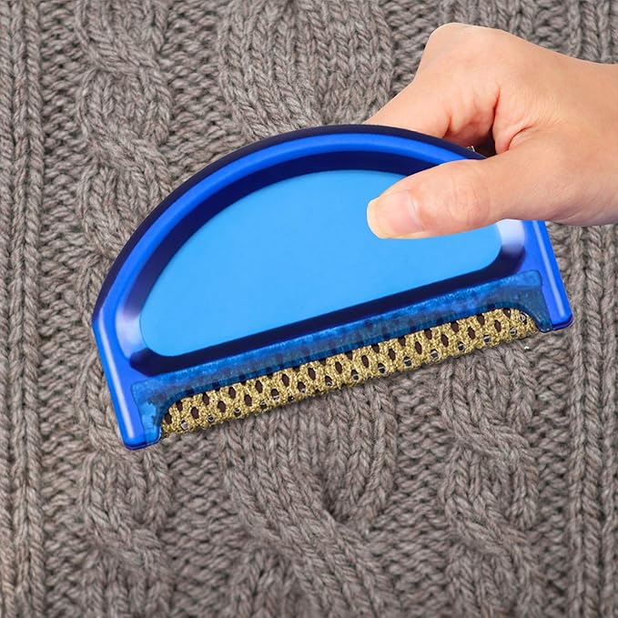 4 Pieces Sweater Combs to Remove Pilling Sweater Defuzzer Multi-Fabric Shaver and Cashmere Comb Wool Pilling Remover Pills, Fuzz from Clothes (Blue)