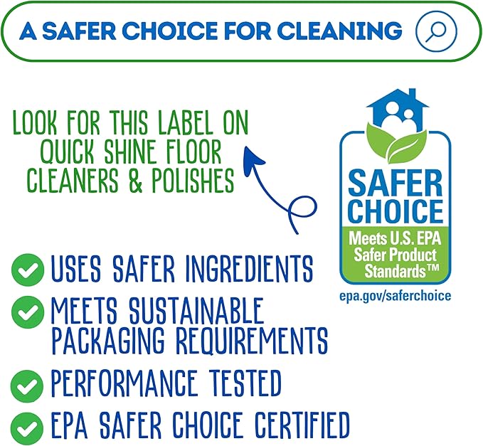 Quick Shine Multi Surface Floor Cleaner Daily Care 24oz, 6Pk | Ready to Use, Dirt Dissolving, Streak Free, No Rinse | Use on Hardwood, Laminate, Luxury Vinyl Plank LVT, Tile & Stone | Safer Choice