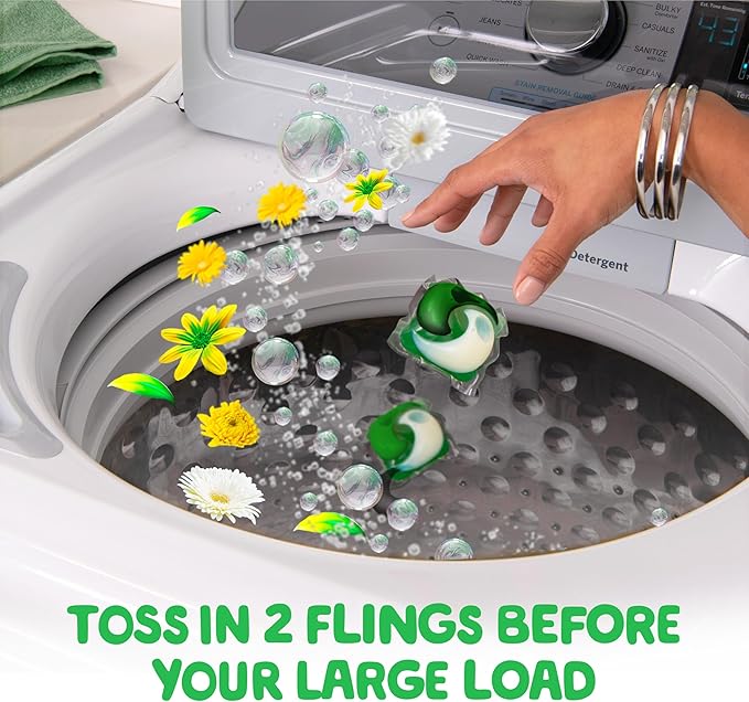Gain flings! Laundry Detergent Soap Pacs HE Compatible 60 ct Long Lasting Scent Original Scent