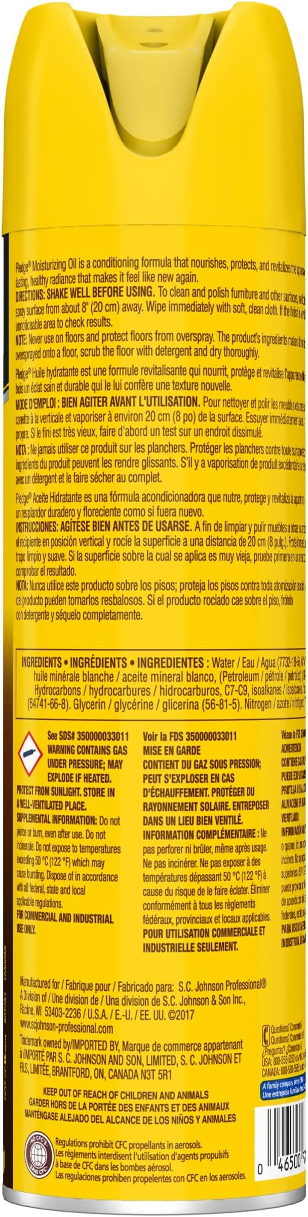 SC Johnson Professional, Pledge Revive It, Moisturizes and Revitalizes Surfaces, Aerosol, 14.2 Ounce (Pack Of 6)
