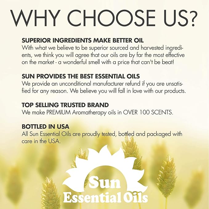 Sun Essential Oils - German Chamomile Essential Oil (2 oz) for Diffuser, Skin, Body, Face, Aromatherapy Massage & Humidifier, Scent for Soap, Candle, Shampoo & Lotion Making at Home