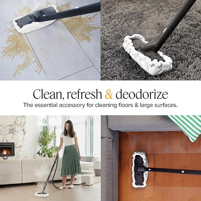 Dupray Large Rectangle Bonnets – Reusable Microfiber Steam Cleaner Pads, Heavy-Duty Steam Mop Accessories for Deep Cleaning Floors, Tiles, Grout, Walls, Kitchen Surfaces – Pack of 5