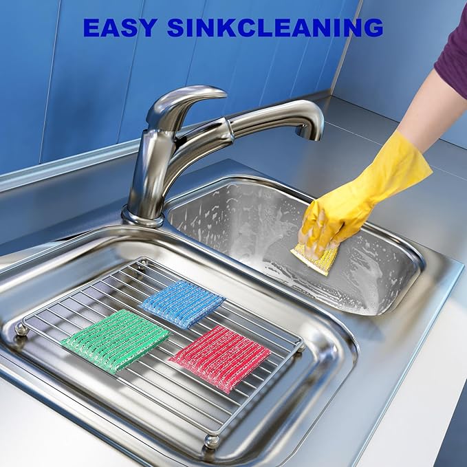 Premium 12-Pad Sponges Kitchen - Upgraded Dish Sponge, Scrubber, Brush, Ideal for Dishes, Pots, Sink
