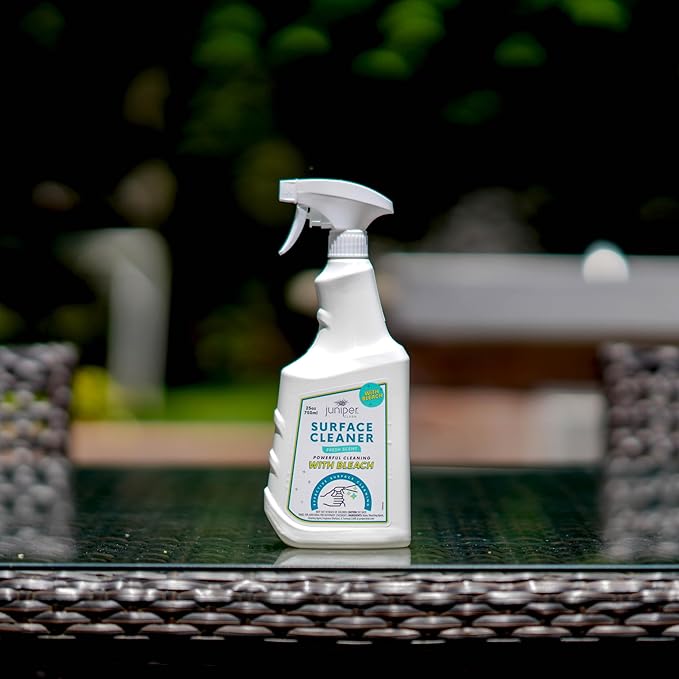 Juniper, Surface Cleaner With Bleach, All-Purpose Cleaner for Bathroom, Kitchen, Toilet, 25 Fl. Oz Trigger Spray Bottle, (Pack of 4), Total 100 Ounce
