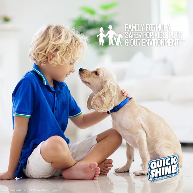 Quick Shine Multi Surface Floor Cleaner Daily Care 24oz | Plant-Based, Ready to Use, Dirt Dissolving, Streak Free, No Rinse | Use on Hardwood, Laminate, Luxury Vinyl Plank, Tile & Stone | Safer Choice