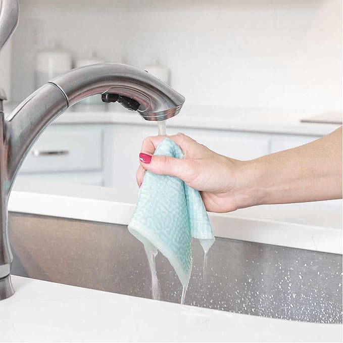ELYN Swedish Dishcloths, Reusable & Washable Sponge Cloths, Absorbent Cleaning Paper Towels for Kitchen, Dishes, Counters and More, 5 Pack, Assorted Fruit Pattern