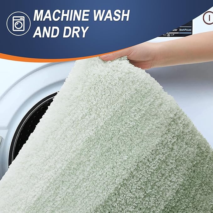 OLANLY Bathroom Runner Rugs 54x24, Extra Soft Absorbent Microfiber Bath Rugs, Rubber Backing, Quick Dry, Washable Bath Mats for Bathroom Floor, Tub and Shower, Home Decor Accessories, Sage Green