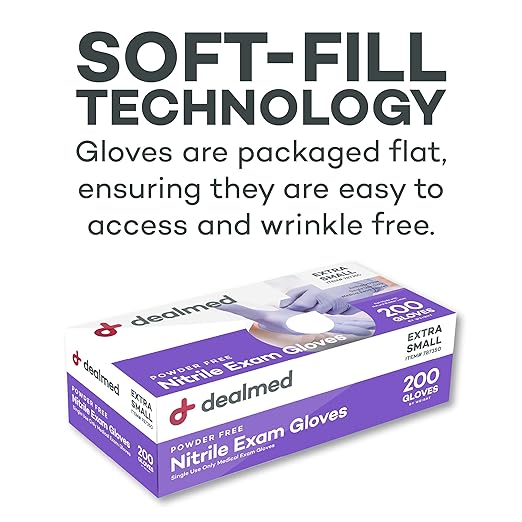 Dealmed Medical Exam Gloves – 2000 Count Large Nitrile Gloves, Disposable Non-Irritating Latex Free, Multi-Purpose Use for a First Aid Kit and Medical Facilities