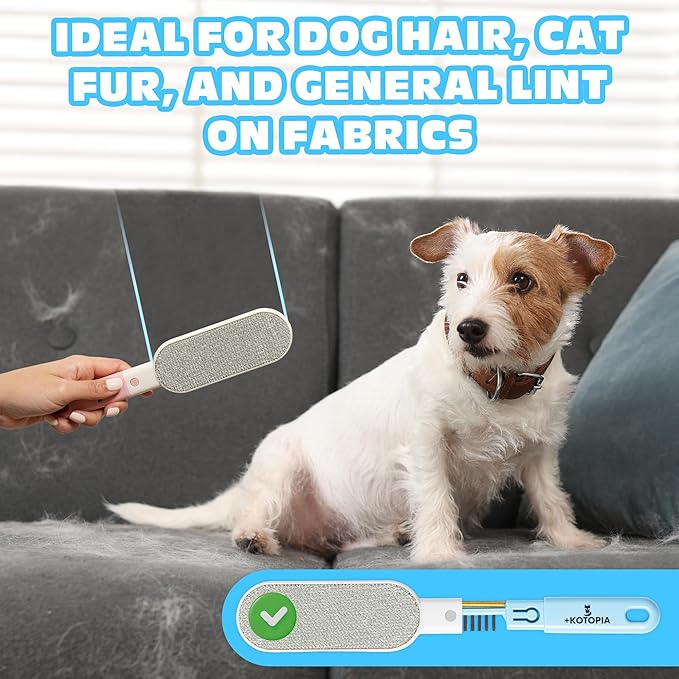 4-in-1 Pet Hair and Lint Remover Brush – Reusable Fabric and Clothing Cleaner for Pet Hair, Lint and Fur – Handheld Multi-Surface Tool for Clothes, Upholstery, Sofa and Travel Use (Sky Blue)