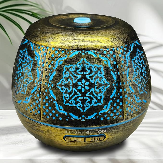 Essential Oil Diffuser for Home 500ML, Aromatherapy Diffusers for Essential Oils Large Room with Cool Mist Humidifiers for Bedroom 7 Colors Changed & 3 Mist Mode Automatic Shut-Off - B
