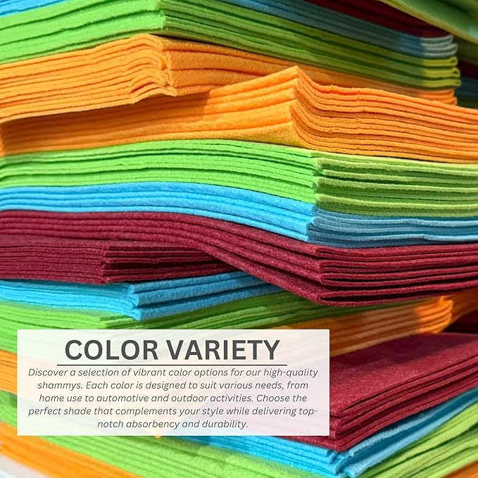 10 Pack Extra Large Original German Shammy Cloths Chamois Towels Super Absorbent for Pets, Parenting Tool Cleaning for Home and Commercial Use Wholesale Bulk (Green)