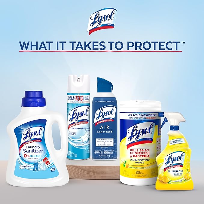 Lysol Toilet Bowl Cleaner, Max Strength Bathroom Cleaning Supplies, Toilet Bowl Cleaner Clinging Gel, Disinfecting and Deodorizing, Bleach Free, Atlantic Fresh + Forest Rain 24 oz (4 ct)