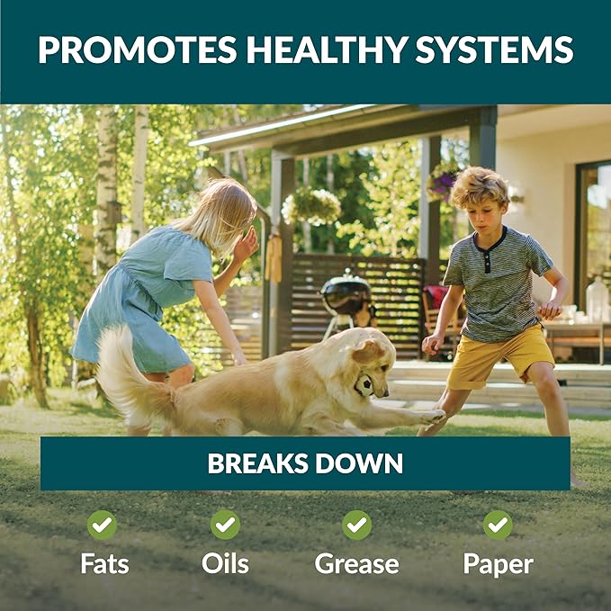 Unique Septic System Digester - 16 Monthly Live Bacteria Septic Tank Treatments - Prevents Back-Ups, Clogs and Odors (128 oz)