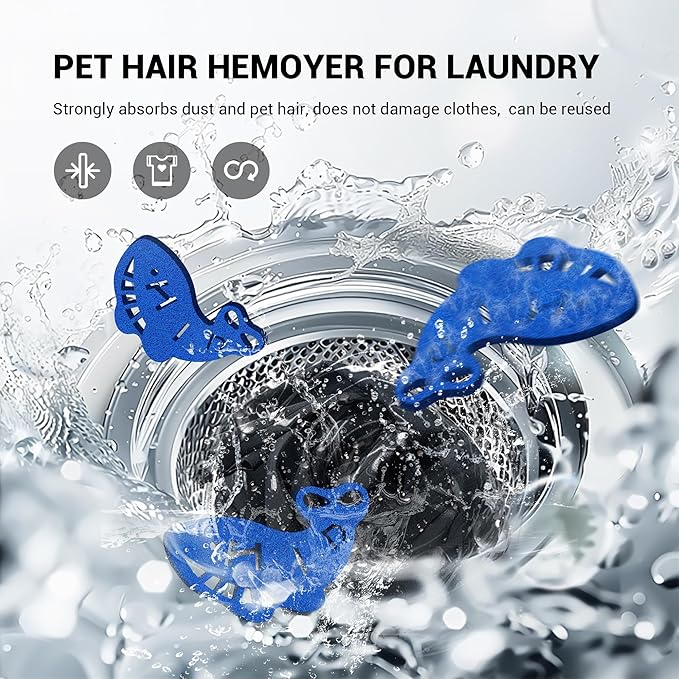 Pet Hair Remover for Laundry, 8Pcs Reusable Laundry Hair Catcher Dryer Balls for Pet Hair Dryer Sheets Pet Hair Remover for Washing Machine and Clothes, Pet Dog Hair Lint Catcher (8 Pack, Blue)