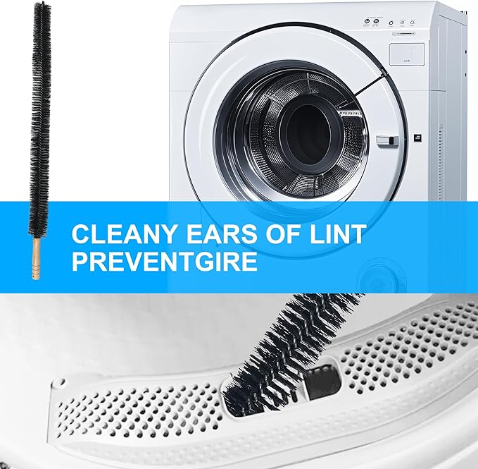 Dryer Vent Cleaner Brush Kit - 15 inch and 26 inch Clothes Dryer Lint Vent Trap Cleaning Brush, 380mm and 660mm Flexible Lint Remove for Household Dust Cleaning