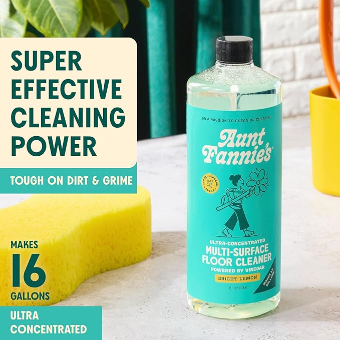 Aunt Fannie's Bundle: Floor Cleaner Vinegar Wash (Lemon) + Hardwood Floor Cleaner (Lemon)