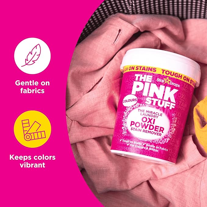 Stardrops The Pink Stuff Miracle Laundry Oxi Powder Stain Remover – Color-Safe Formula, Tough on Stains, Gentle on Fabrics (2-Pack)