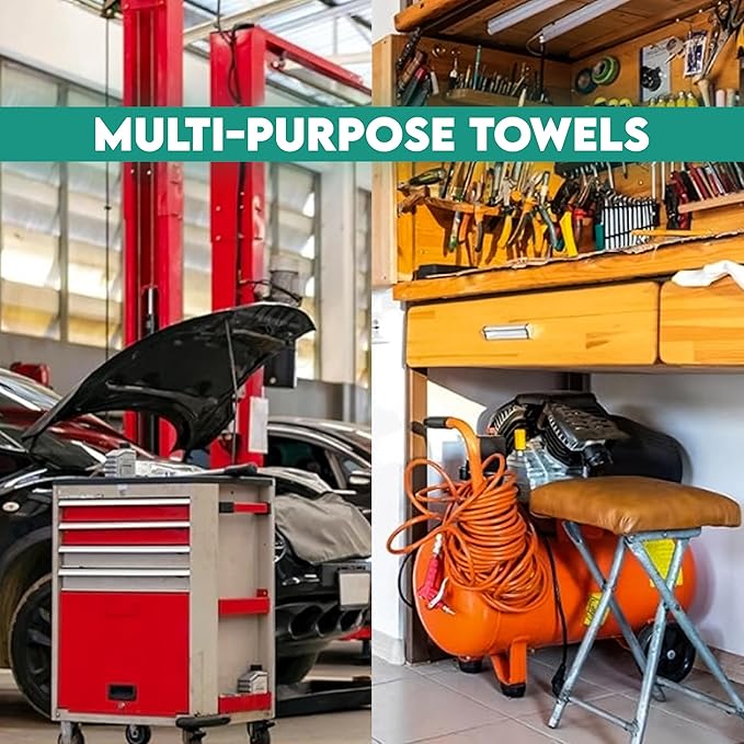 ZUPERIA Cotton Shop Towel – Multipurpose Cleaning Cloths (14" x 12" - Pack of 300 - Red) Reusable Shop Rags for Automobiles, Industrial, Restaurants, Garage, and Homes